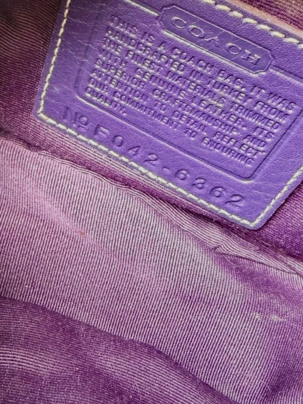 Coach Purple Signature Canvas Suede Demi Buckle Shoulder Bag 6362 - Picture 9 of 11